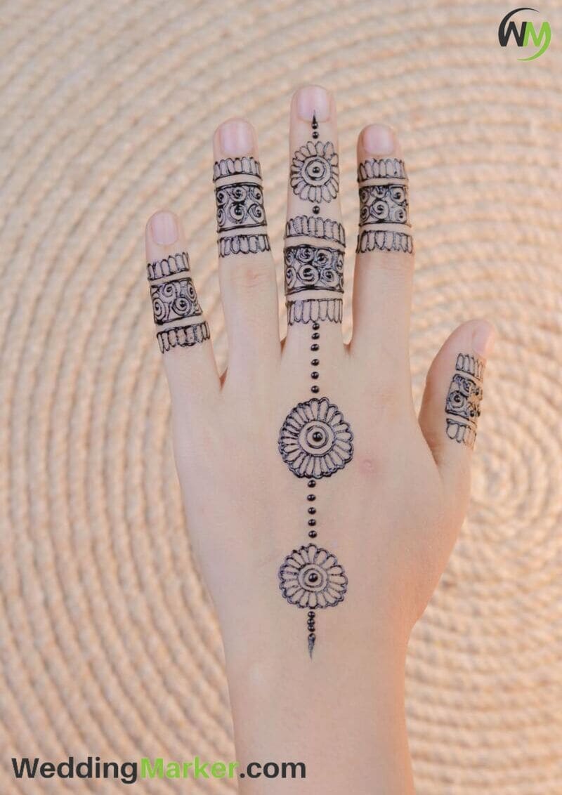 simple mehndi design for finger 12