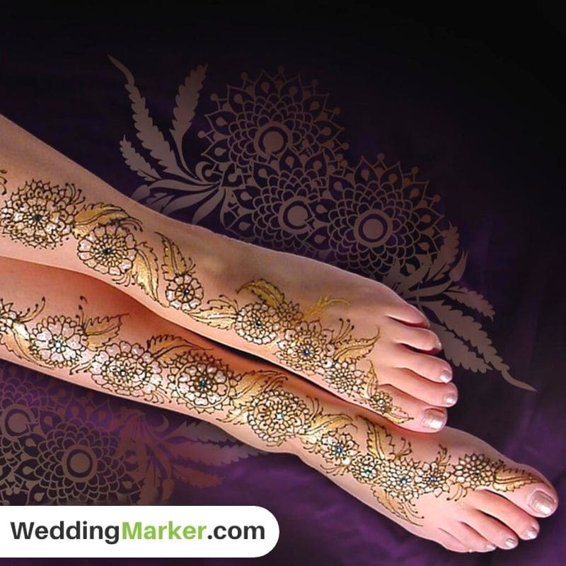 simple mehndi design for foot 14